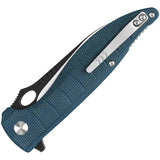 QSP Knife Locust Blue Micarta Linerlock Folding 154cm Knife 117c