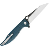 QSP Knife Locust Blue Micarta Linerlock Folding 154cm Knife 117c