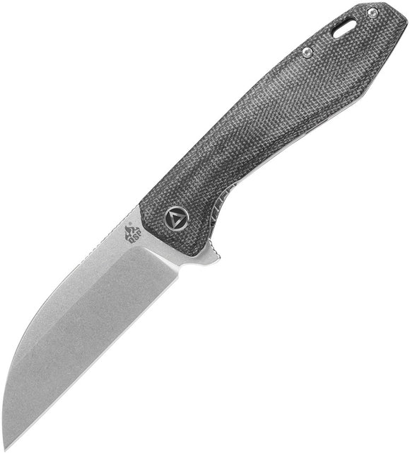 QSP Knives Pelican Black Micarta Handle S35VN Linerlock Folding Knife 118D1