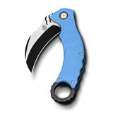 QSP Eagle Blue & Black Folding Karambit Hawkbill Knife 120c