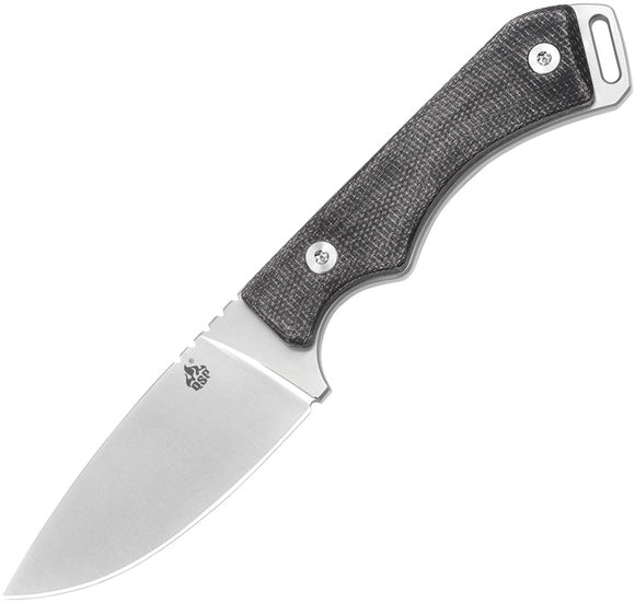 QSP Knife Workaholic Fixed Blade Knife Black Micarta Bohler N690 w/ Sheath 124B