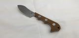 QSP Knives Neckmuk Brown G10 D2 Steel Fixed Blade Neck Knife w/ Sheath 125B