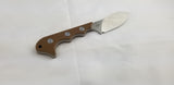 QSP Knives Neckmuk Brown G10 D2 Steel Fixed Blade Neck Knife w/ Sheath 125B