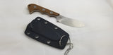 QSP Knives Neckmuk Brown G10 D2 Steel Fixed Blade Neck Knife w/ Sheath 125B