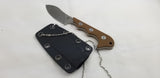 QSP Knives Neckmuk Brown G10 D2 Steel Fixed Blade Neck Knife w/ Sheath 125B