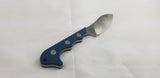 QSP Knives Neckmuk Blue Micarta D2 Steel Fixed Blade Neck Knife w/ Sheath 125D