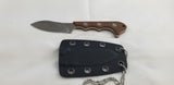 QSP Knives Neckmuk Brown Micarta D2 Steel Fixed Blade Neck Knife w/ Sheath 125E