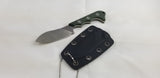 QSP Knives Neckmuk Green Micarta D2 Steel Fixed Blade Neck Knife w/ Sheath 125F