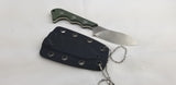 QSP Knives Neckmuk Green Micarta D2 Steel Fixed Blade Neck Knife w/ Sheath 125F