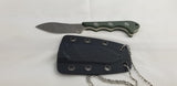 QSP Knives Neckmuk Green Micarta D2 Steel Fixed Blade Neck Knife w/ Sheath 125F