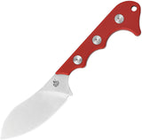 QSP Knife Neckmuk Fixed Blade Neck Knife Red G10 D2 Steel w/ Sheath 125G