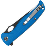 QSP Knife Gavial Linerlock Blue G10 Folding D2 Steel Pocket Knife 126A