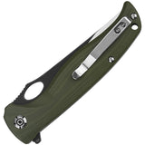 QSP Knife Gavial Linerlock OD Green G10 Folding D2 Steel Pocket Knife 126B