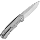 QSP Knife Puffin Framelock Gray Titanium & Carbon Fiber Folding Knife 127F1