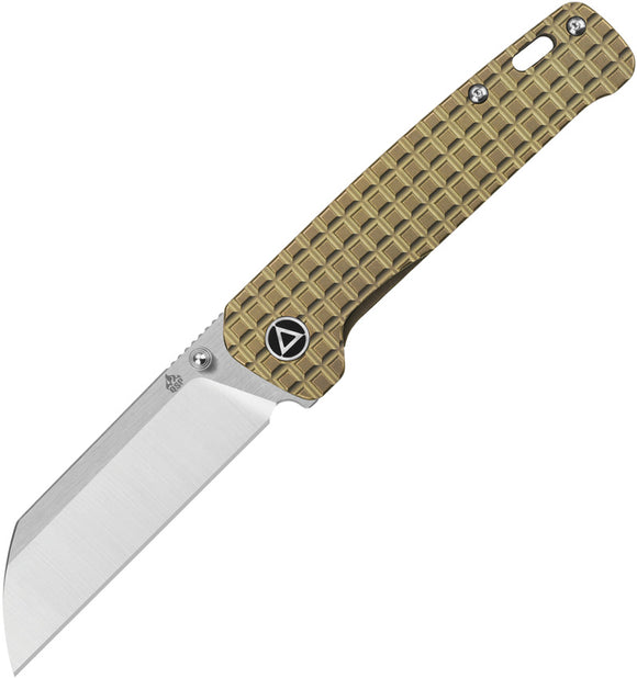 QSP Knife Penguin Framelock Bronze Titanium Folding 154CM Pocket Knife 130AFRG