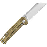 QSP Knife Penguin Framelock Bronze Titanium Folding 154CM Pocket Knife 130AFRG