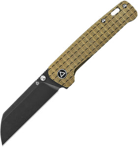 QSP Knife Penguin Framelock Bronze Titanium Folding Black 154CM Knife 130BFRG