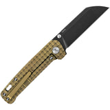 QSP Knife Penguin Framelock Bronze Titanium Folding Black 154CM Knife 130BFRG