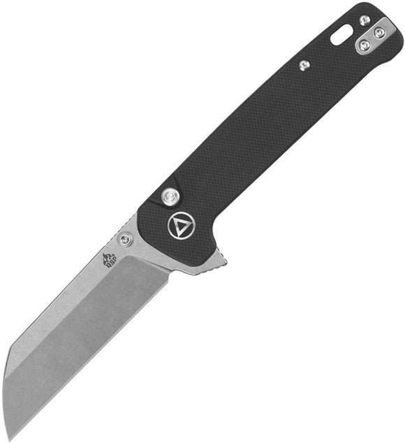 QSP Knife Penguin Button Lock Black G10 Folding 14C28N Pocket Knife 130BLA1