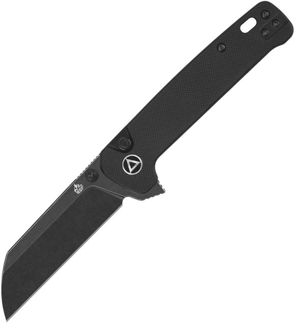 QSP Knife Penguin Button Lock Blackout G10 Folding 14C28N Pocket Knife 130BLA2