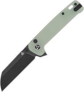 QSP Knife Penguin Button Lock Jade G10 Folding Black 14C28N Pocket Knife 130BLB2