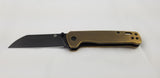 QSP Penguin Brass Black Linerlock D2 Folding Knife 130g