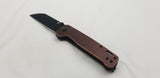 QSP Knives Penguin Linerlock Rubbed Copper Folding D2 Steel Pocket Knife 130L