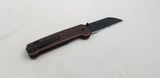 QSP Knives Penguin Linerlock Rubbed Copper Folding D2 Steel Pocket Knife 130L