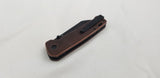 QSP Knives Penguin Linerlock Rubbed Copper Folding D2 Steel Pocket Knife 130L