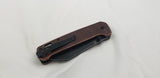 QSP Knives Penguin Linerlock Rubbed Copper Folding D2 Steel Pocket Knife 130L