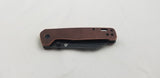 QSP Knives Penguin Linerlock Rubbed Copper Folding D2 Steel Pocket Knife 130L