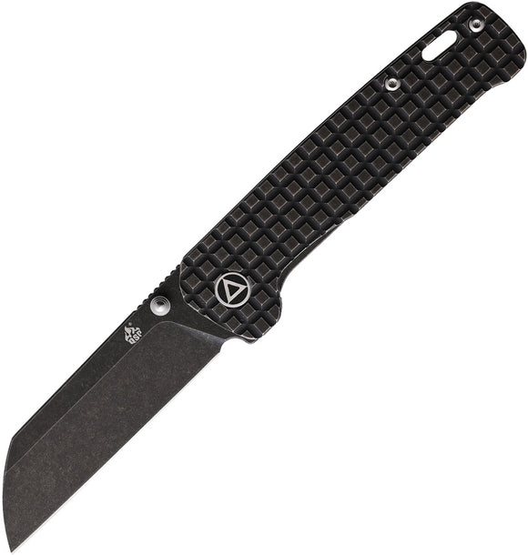 QSP Penguin Pocket Knife Framelock Black Titanium Folding Black 154CM 130OFRG