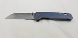 QSP Knives Penguin Framelock Blue Titanium Folding 154CM Pocket Knife 130R