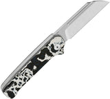 QSP Knife Penguin Slip Joint White Storm Carbon Fiber Folding 20CV Knife 130SJG1