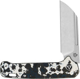 QSP Knife Penguin Slip Joint White Storm Carbon Fiber Folding 20CV Knife 130SJG1