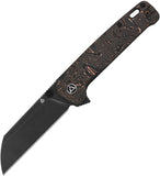 QSP Knife Penguin Plus Knife Framelock Copper Foil Folding Black 20CV 130XLE2