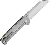 QSP Knife Penguin Plus Framelock Toxic CF & Titanium Folding 20CV Knife 130XLF1