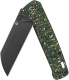 QSP Knife Penguin Plus Framelock Toxic CF & Titanium Folding 20CV Knife 130XLF2