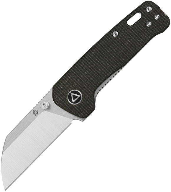 QSP Knife Penguin Mini Knife Linerlock Brown Micarta Folding 14C28N Blade 130XSA
