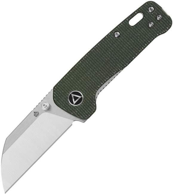 QSP Knife Penguin Mini Knife Linerlock Green Micarta Folding 14C28N Blade 130XSC