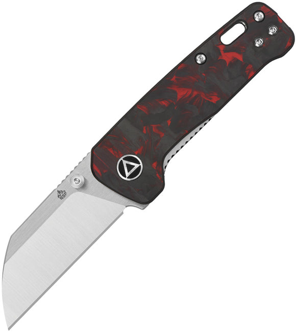 QSP Knife Penguin Mini Knife Linerlock Red & Black CF Folding 14C28N 130XSE1