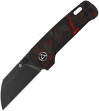 QSP Knife Penguin Mini Knife Linerlock Red & Black CF Folding 14C28N 130XSE2