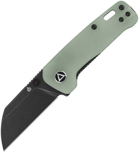 QSP Knife Penguin Mini Knife Linerlock Jade G10 Folding Black 14C28N 130XSF2