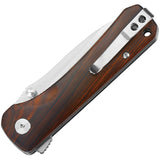 QSP Knife Hawk Linerlock Cocobolo Wood Folding S35VN Pocket Knife 131D2