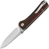 QSP Knife Hawk Linerlock Cocobolo Wood Folding S35VN Pocket Knife 131D2