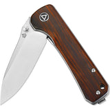 QSP Knife Hawk Linerlock Cocobolo Wood Folding S35VN Pocket Knife 131D2