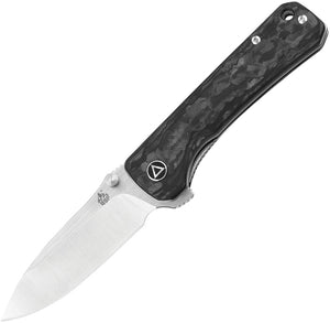 QSP Knives Hawk Shredded Carbon Fiber Handle S35VN Linerlock Folding Knife 131F