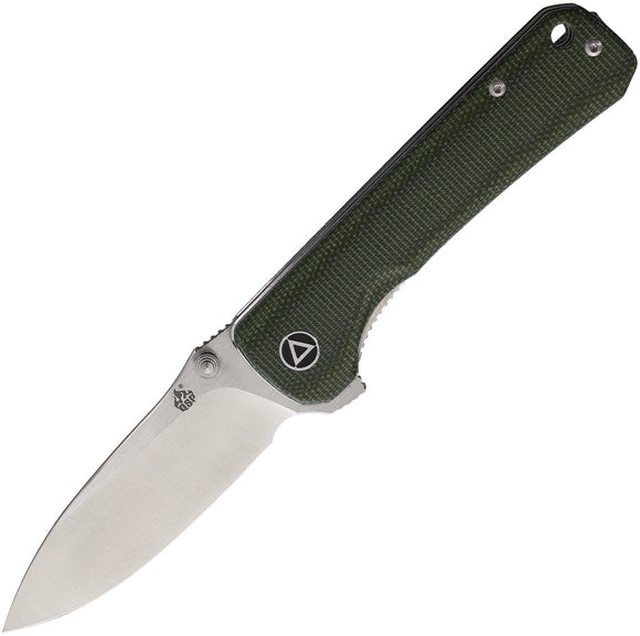 QSP Knives Hawk Green Micarta Handle 14C28N Steel Linerlock Folding Knife 131H