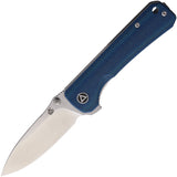 QSP Knives Hawk Linerlock Blue Micarta Folding 14C28N Sandvik Pocket Knife 131I