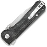 QSP Knife Hawk Pocket Knife Linerlock Black Micarta Folding 14C28N Sandvik 131J